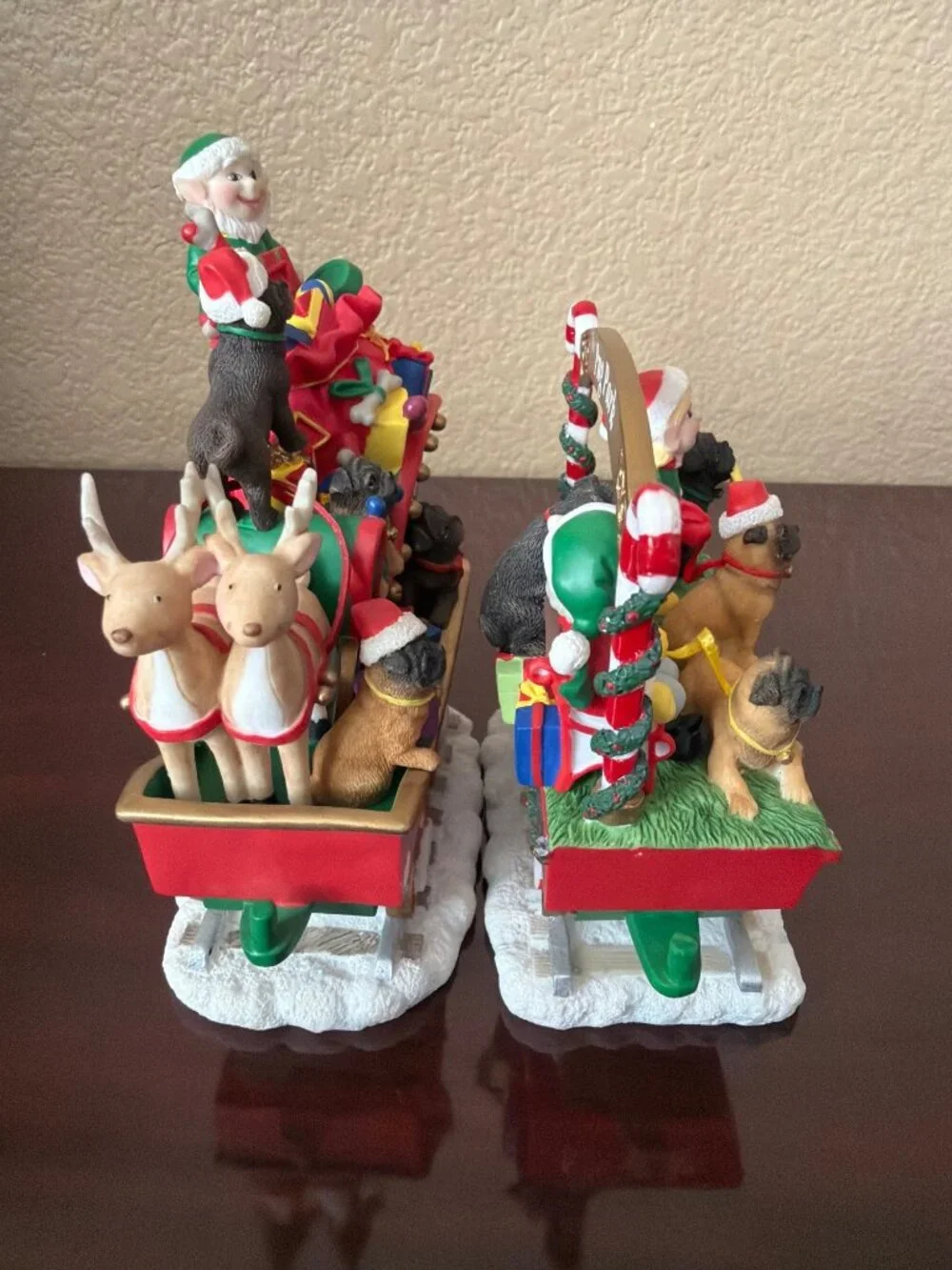 Danbury Mint Pug Christmas Express Complete 6-Piece Train Set - No Box or COA